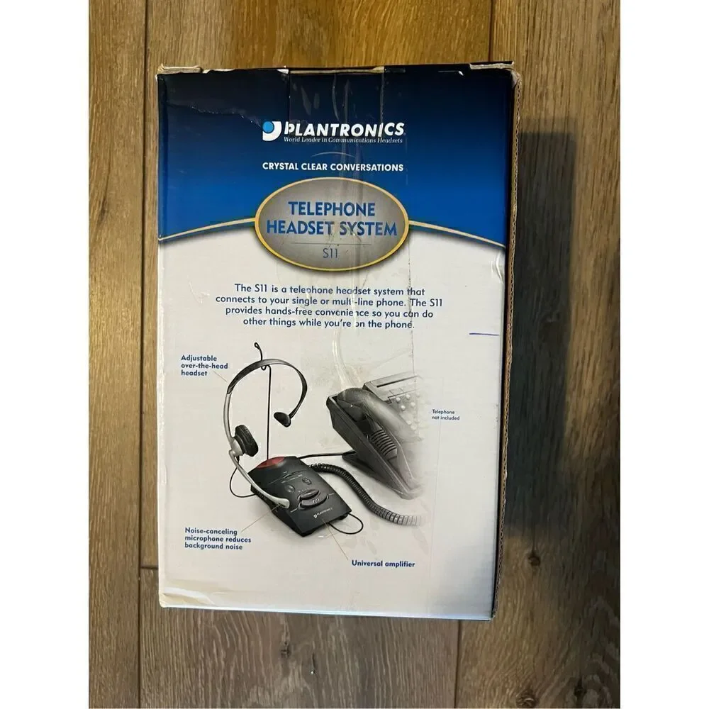 Plantronics S11 Telephone Over The Head Headset System Black New In Box 65148 11